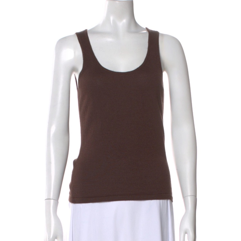 Vintage Oscar de la Renta Dark Chocolate Brown Knit Tank